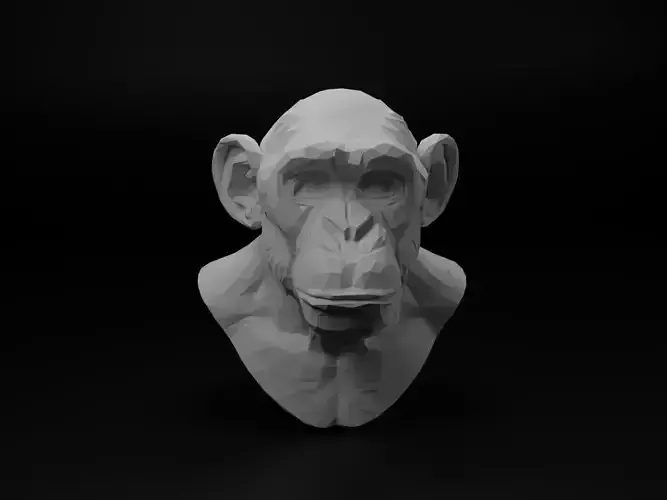 Chimpanzee Animal Low Poly