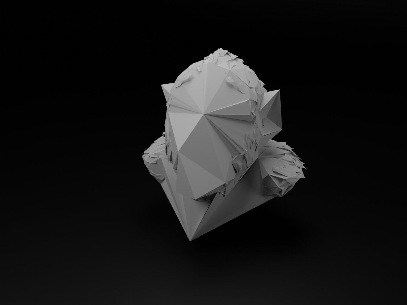 Chimpanzee Animal Low Poly 3D print model_2