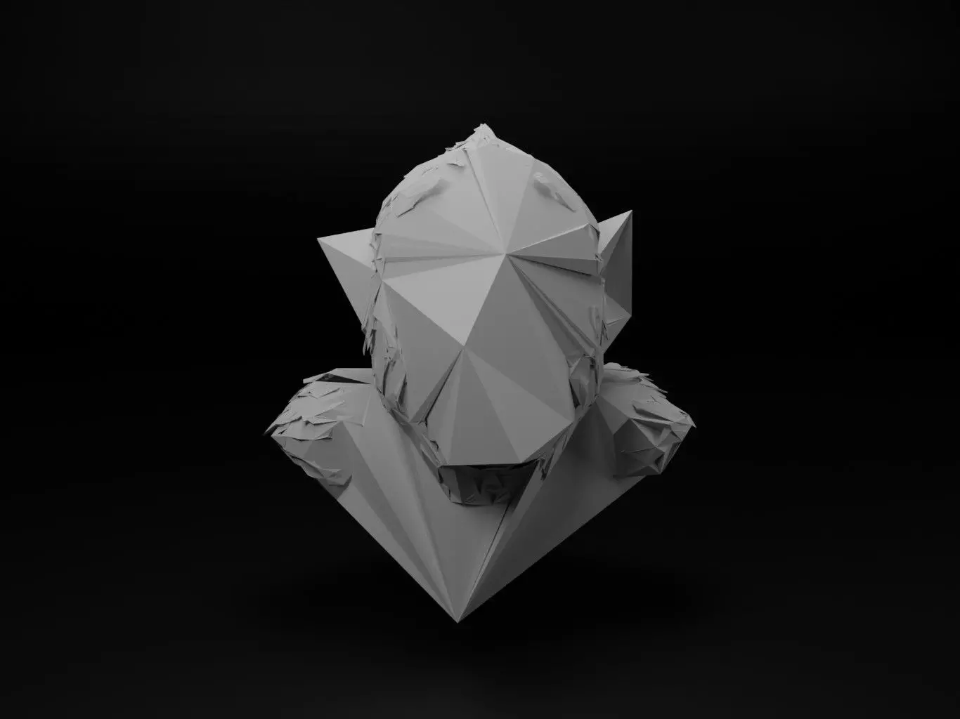 Chimpanzee Animal Low Poly 3D print model_0