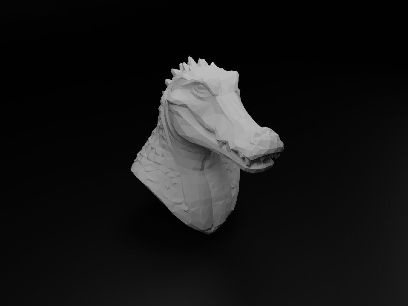 Crocodile Animal Low Poly 3D print model_1