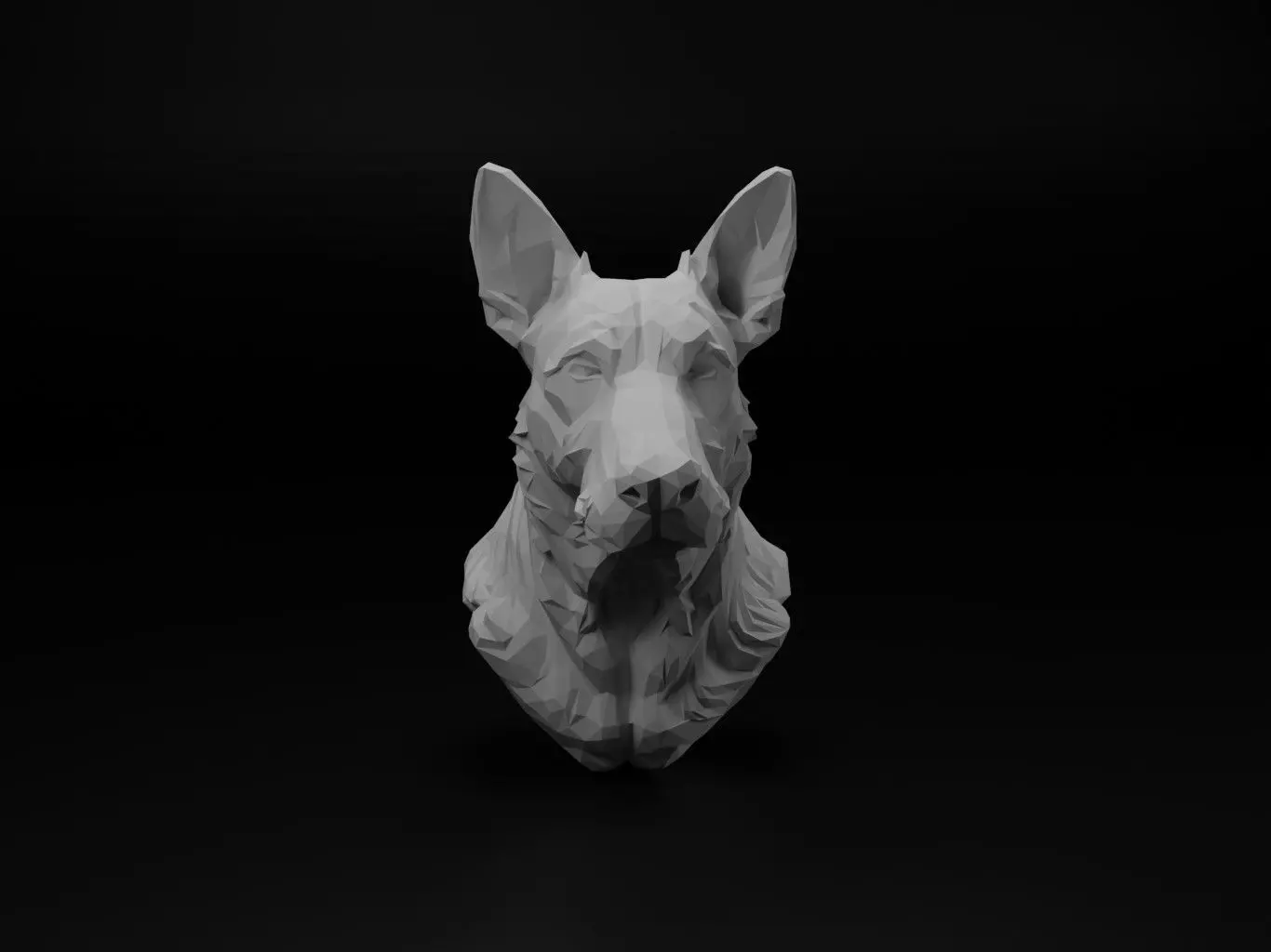 Dog Animal Low Poly 3D print model_0