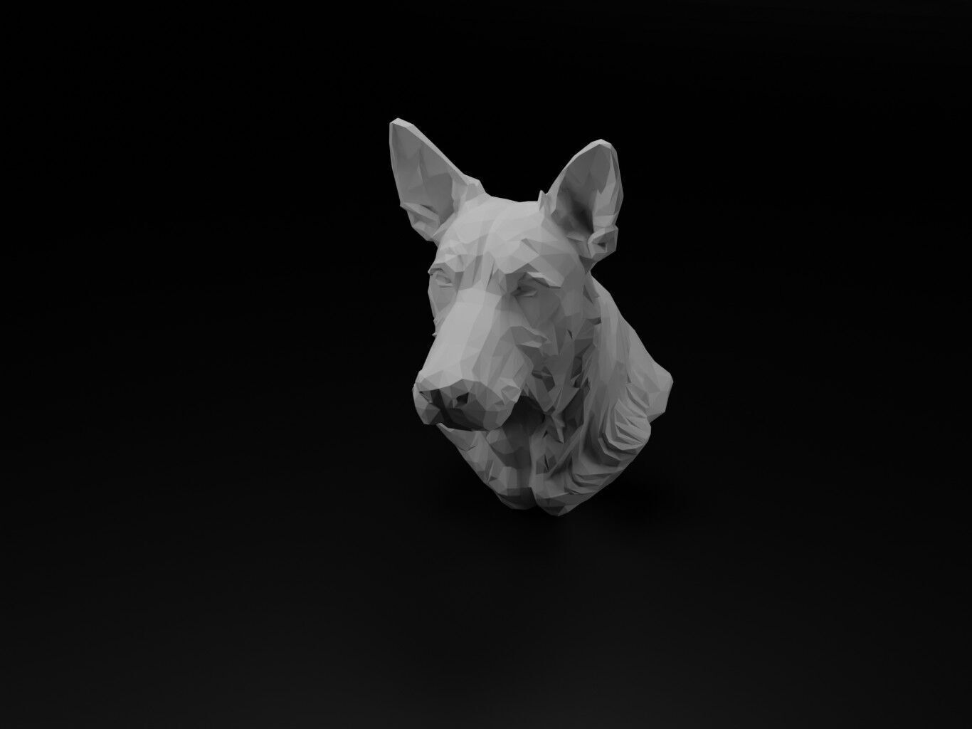 Dog Animal Low Poly 3D print model_2