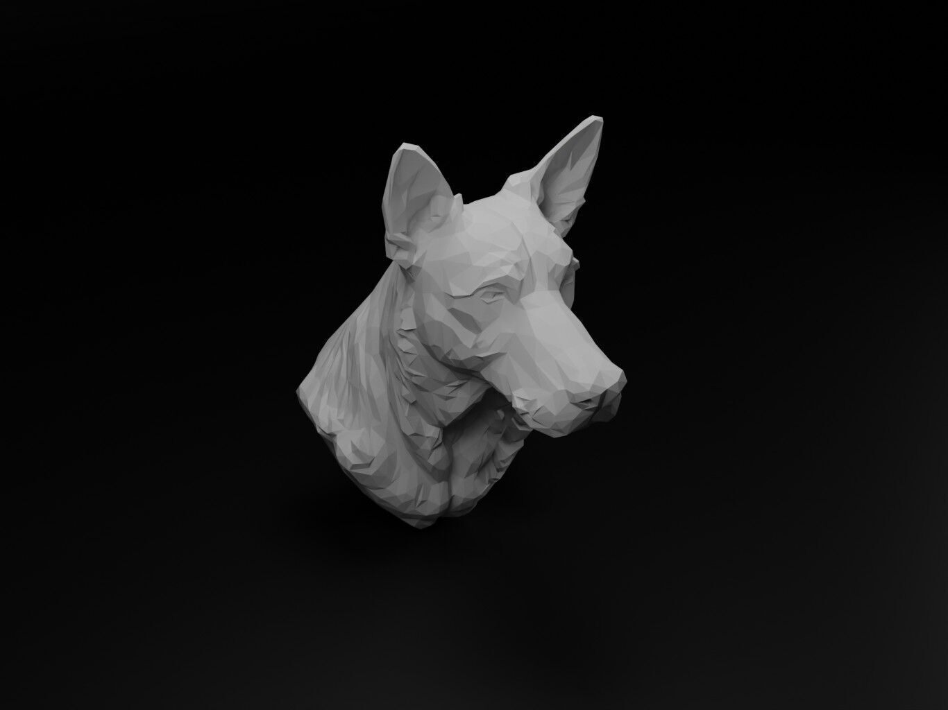 Dog Animal Low Poly 3D print model_1