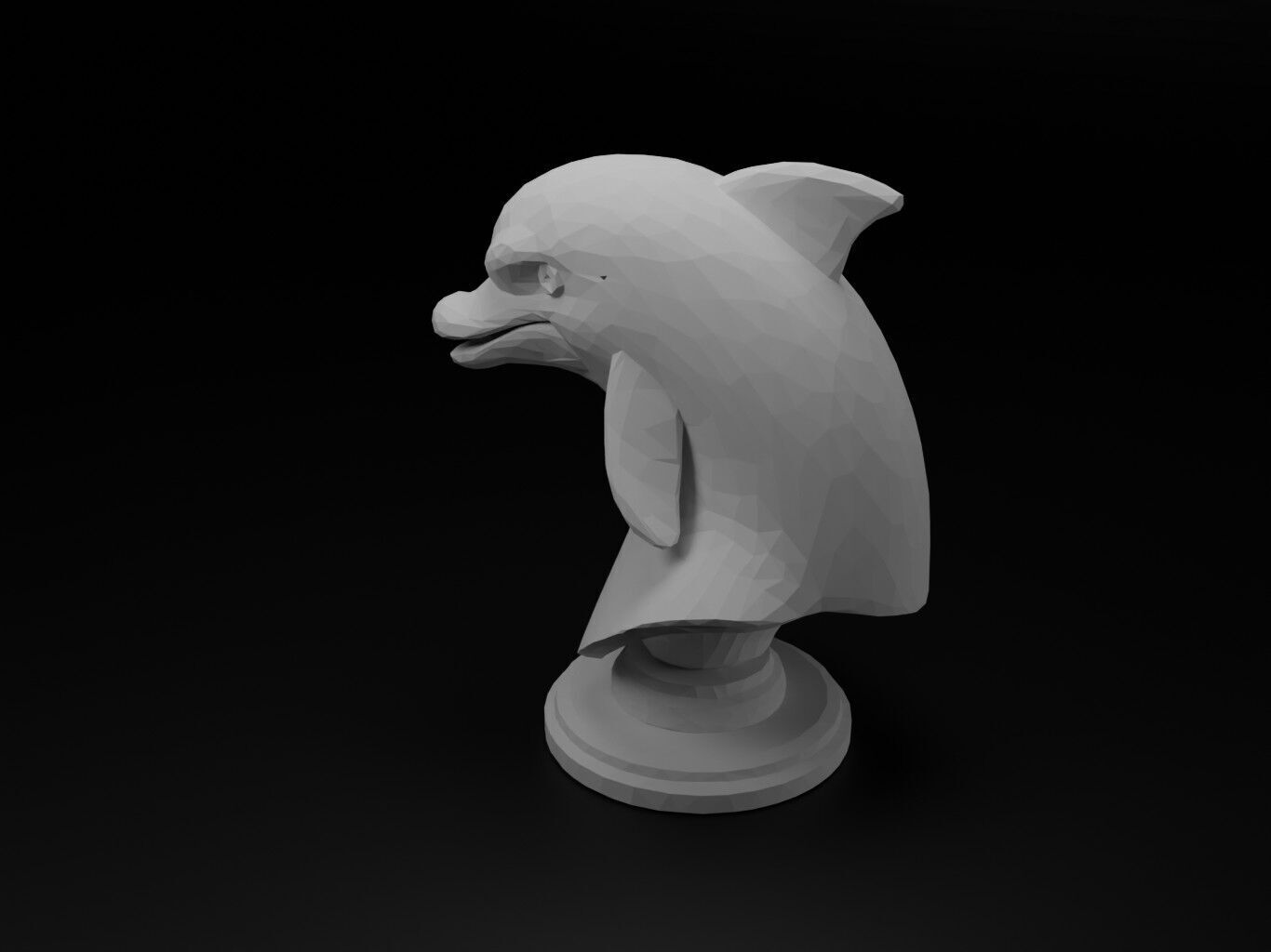Dolphin Animal Low Poly 3D print model_2