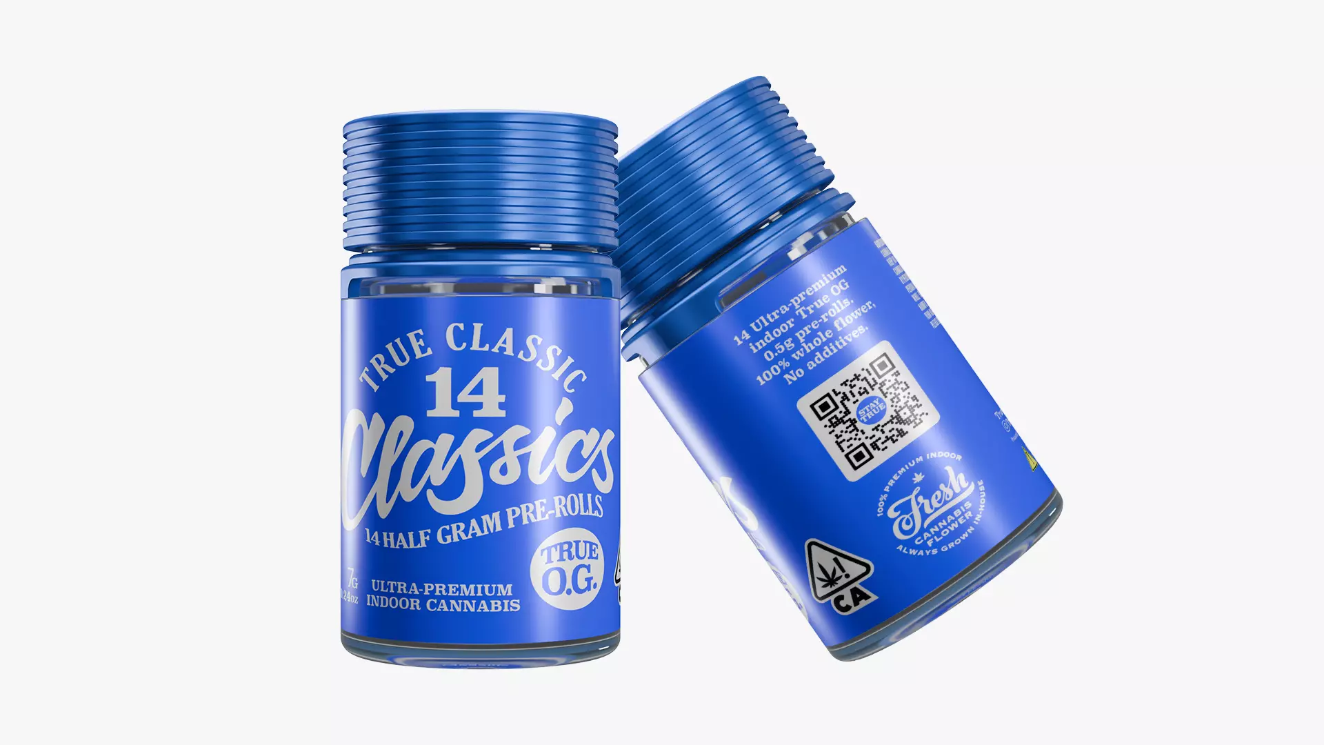 True Classic Pre Rolls Medical Glass Jar 3D model