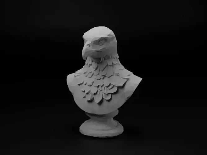 Falcon Animal Low Poly