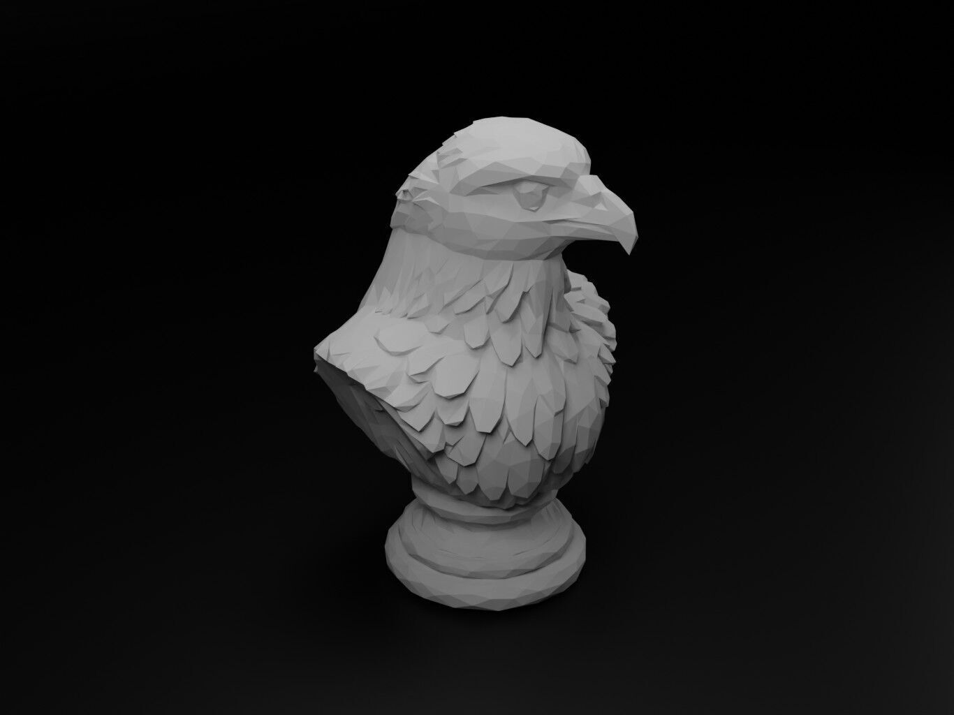 Falcon Animal Low Poly 3D print model_1