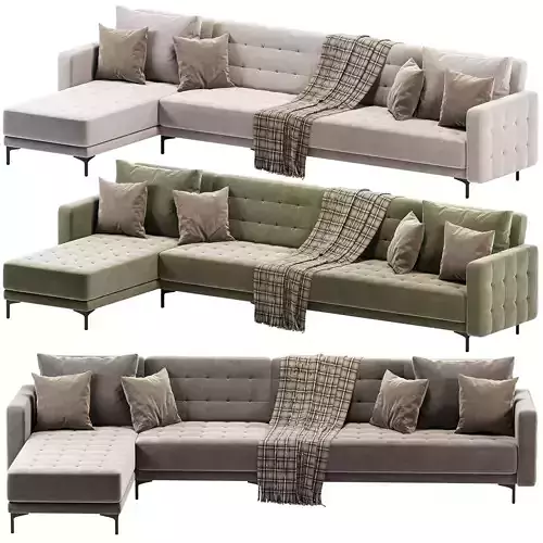 Right Hand Modular Faux Sofa