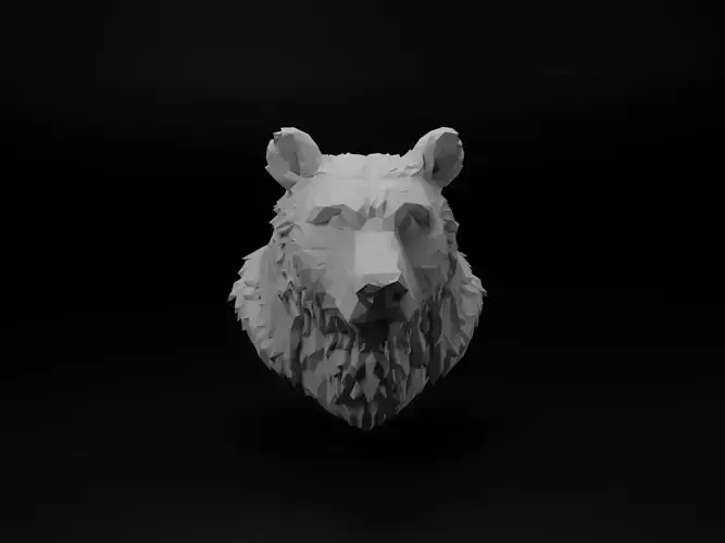 Grizzly Bear Animal Low Poly