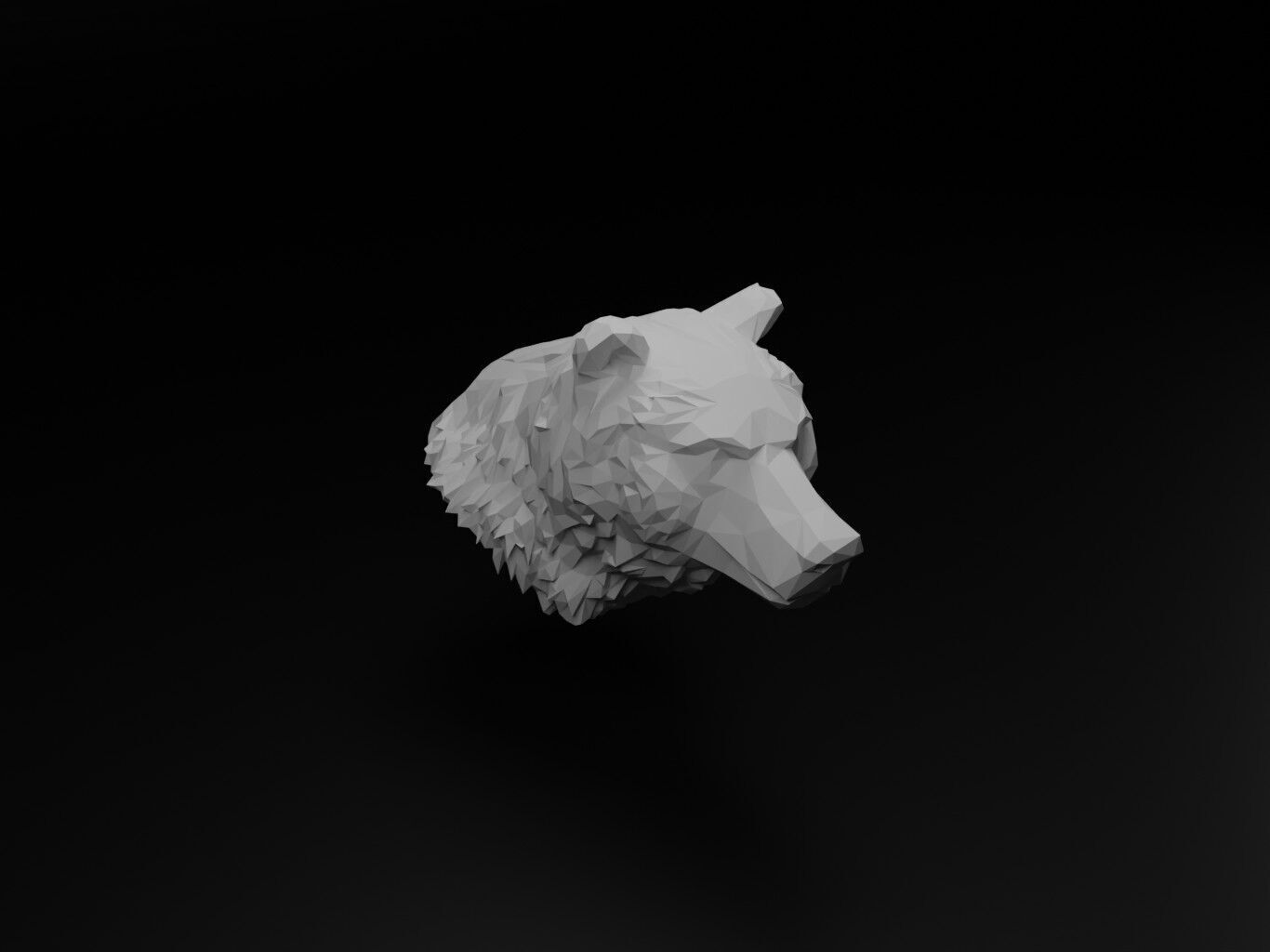 Grizzly Bear Animal Low Poly 3D print model_1