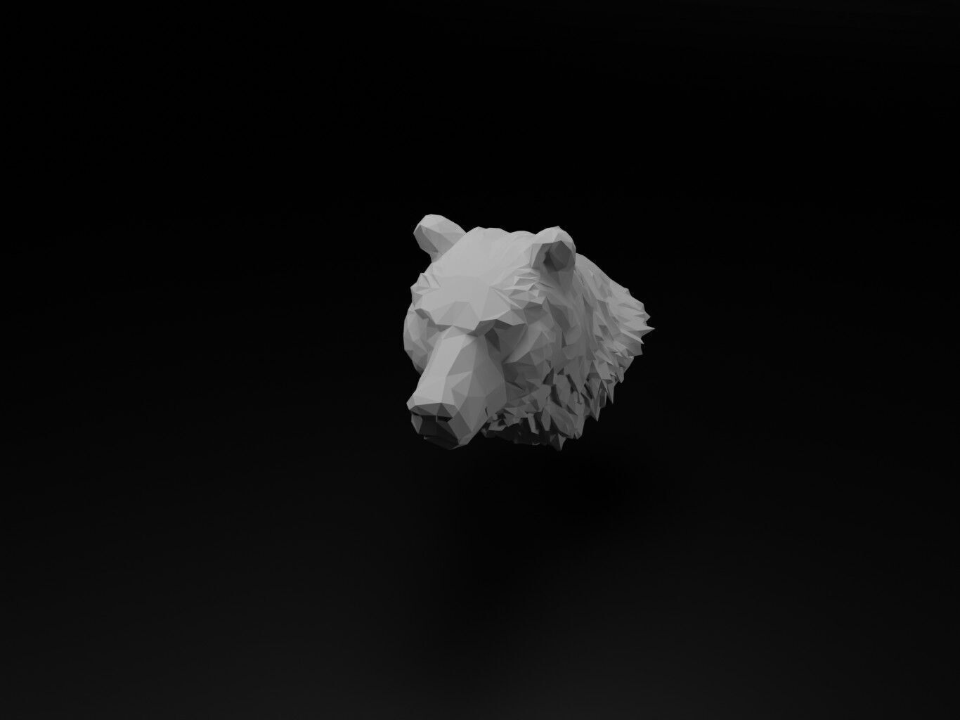 Grizzly Bear Animal Low Poly 3D print model_2