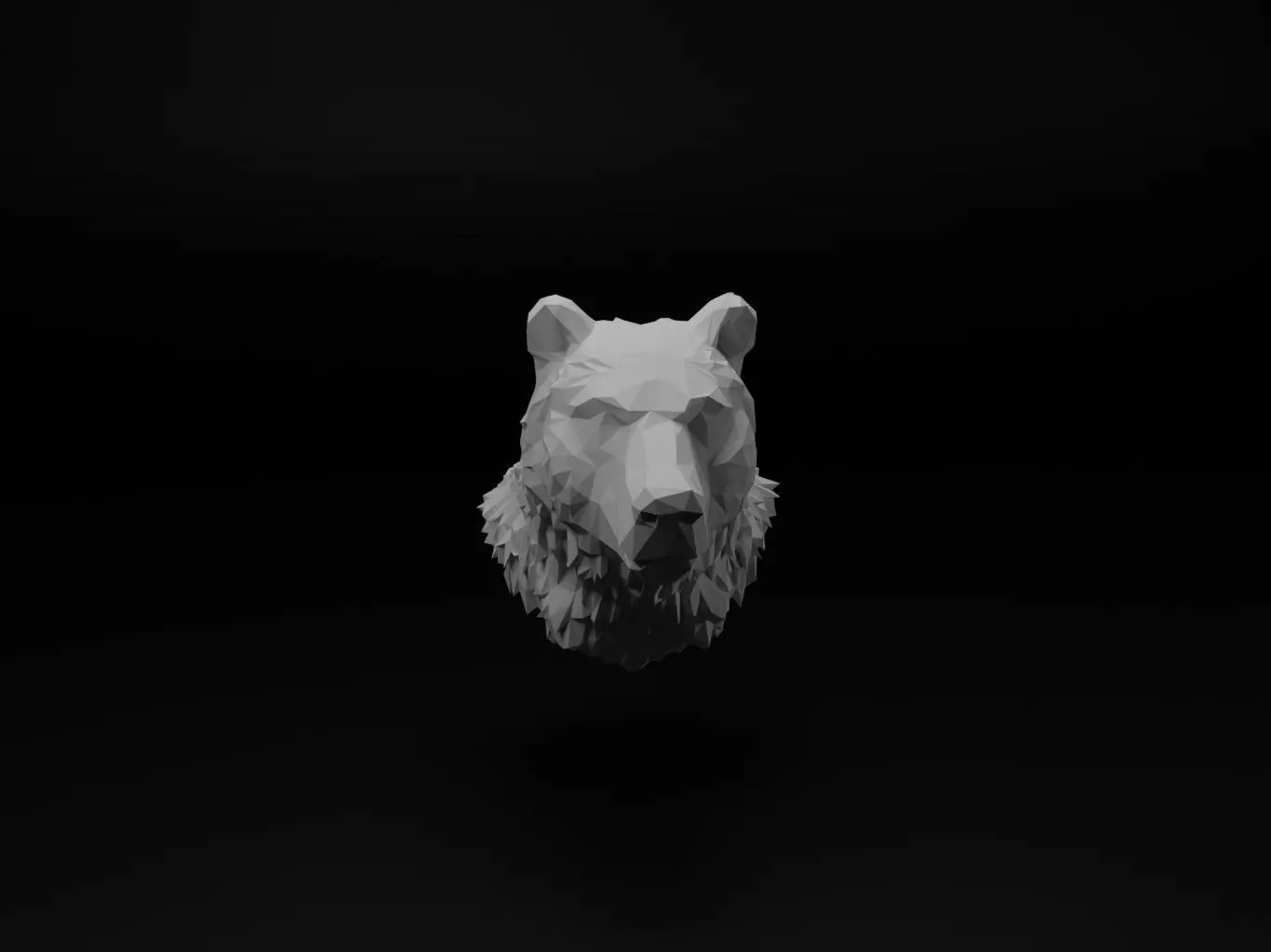 Grizzly Bear Animal Low Poly 3D print model_0