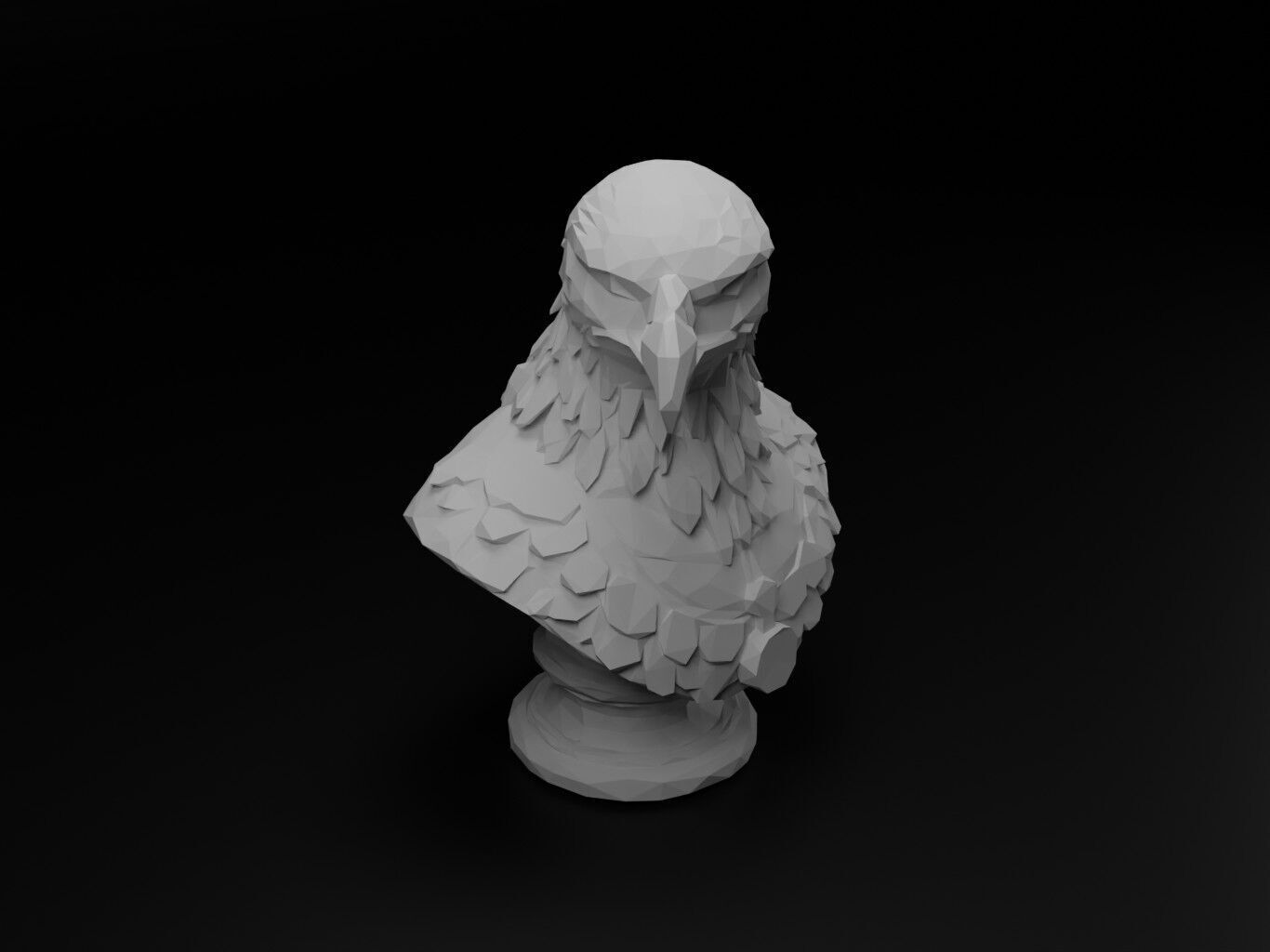 Hawk Animal Low Poly 3D print model_1