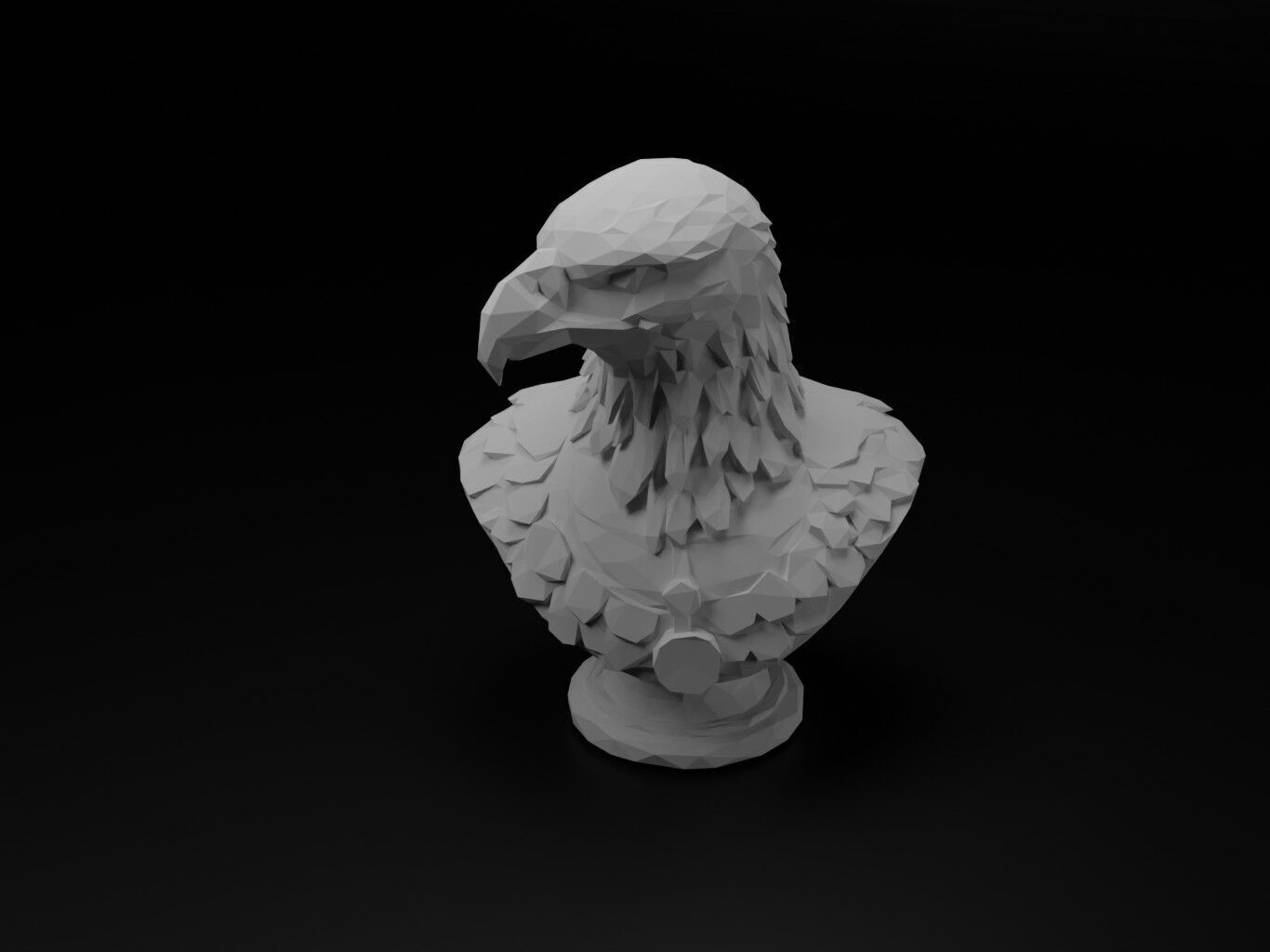 Hawk Animal Low Poly 3D print model_2