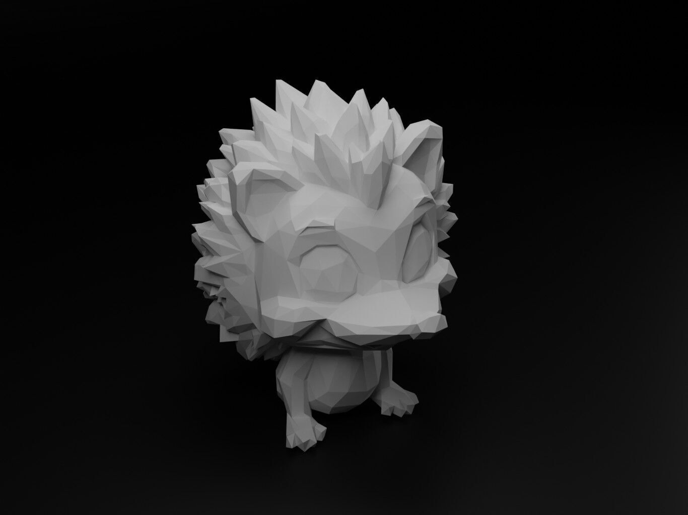 Hedgehog Animal Low Poly 3D print model_1