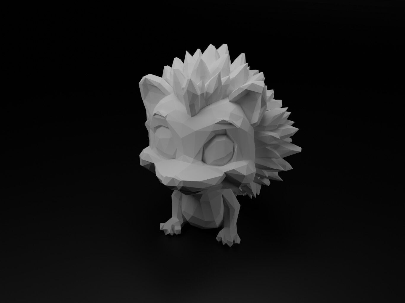 Hedgehog Animal Low Poly 3D print model_2