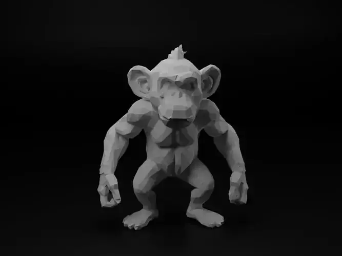Monkey Animal Low Poly
