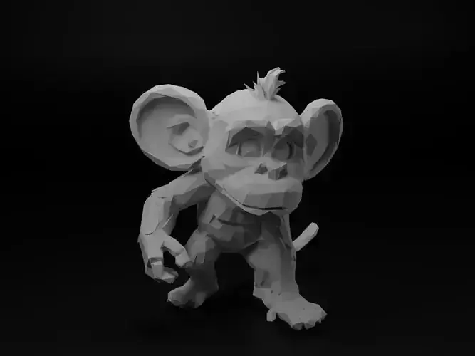 Monkey Animal Low Poly