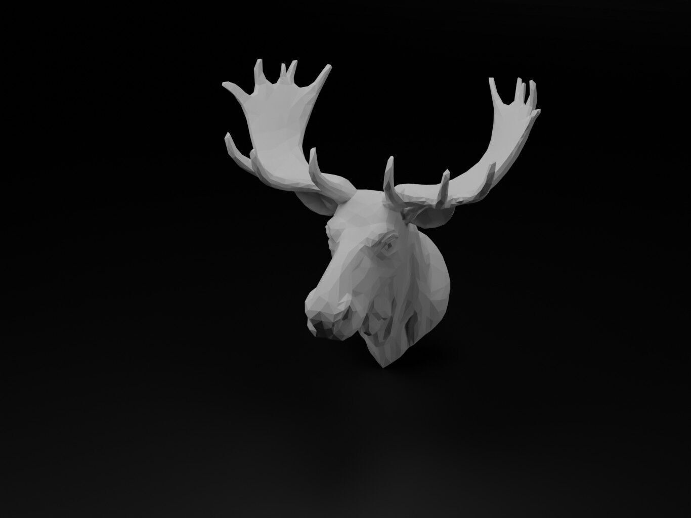 Moose Animal Low Poly 3D print model_2