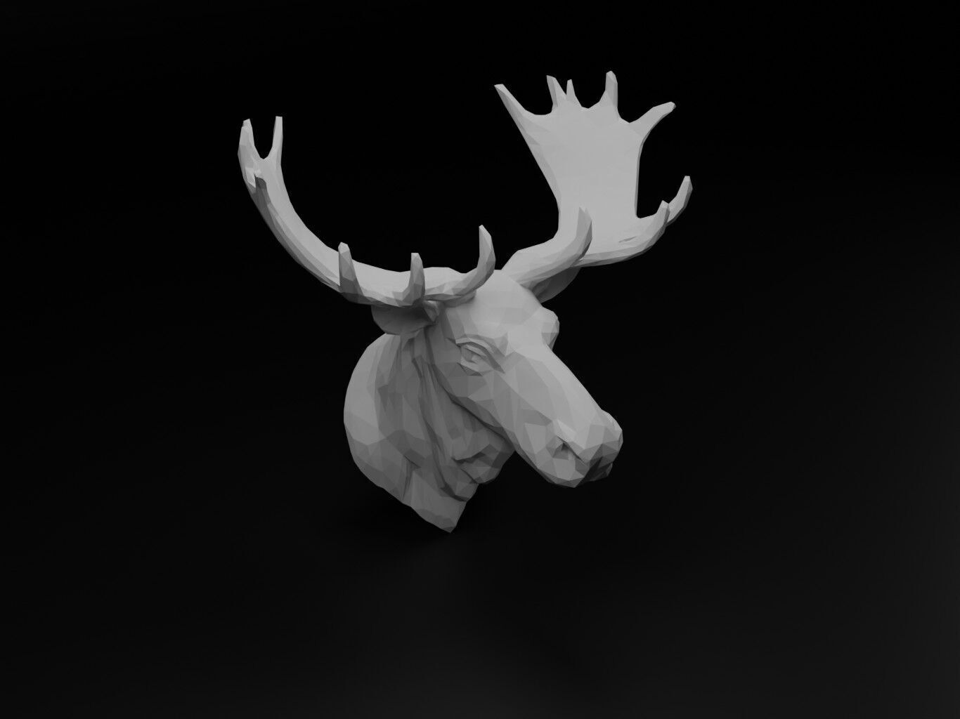 Moose Animal Low Poly 3D print model_1