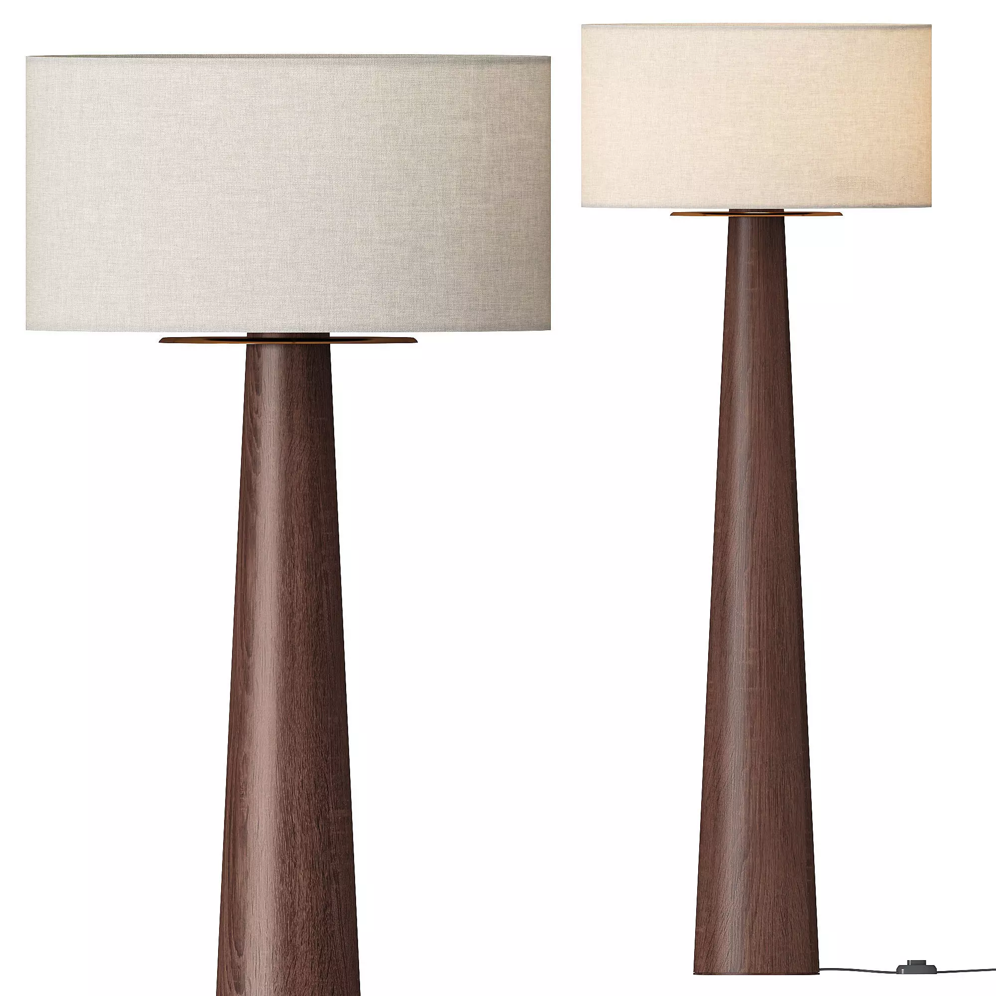 CB2 Eastside Acacia Wood Floor Lamp 3D model_0