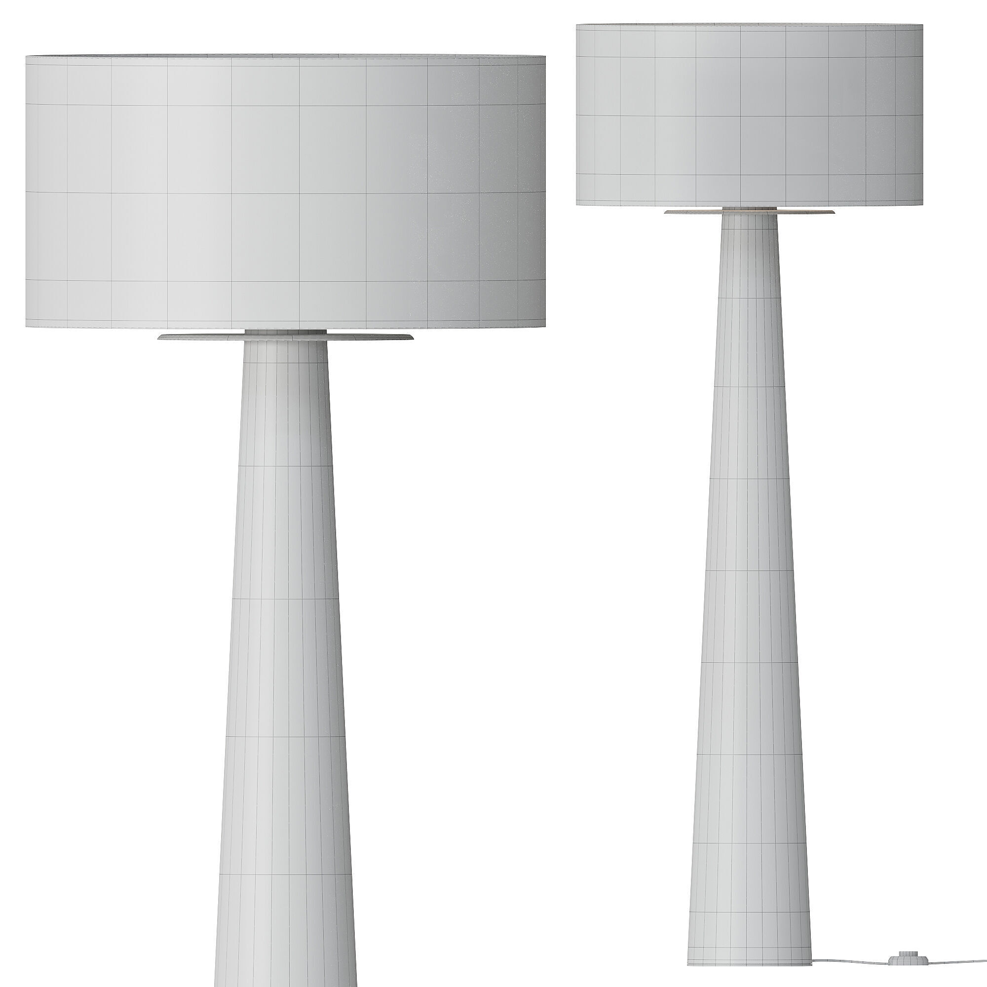 CB2 Eastside Acacia Wood Floor Lamp 3D model_2