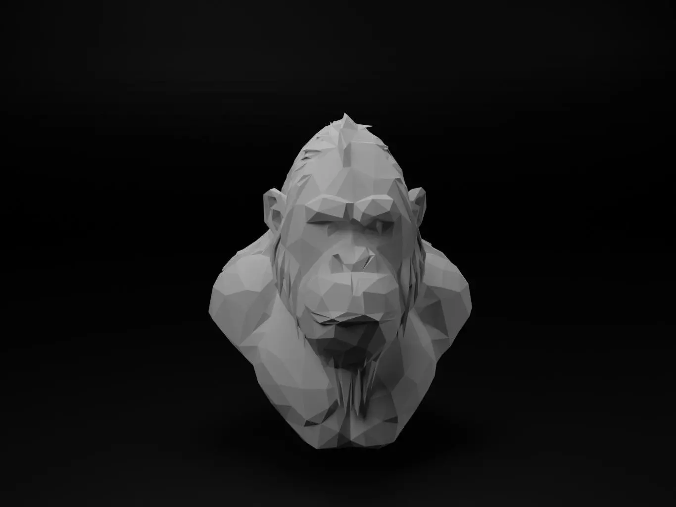 Orangutan Animal Low Poly 3D print model_0