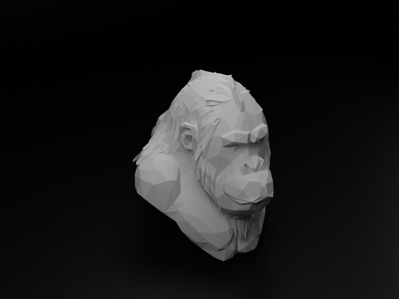 Orangutan Animal Low Poly 3D print model_1
