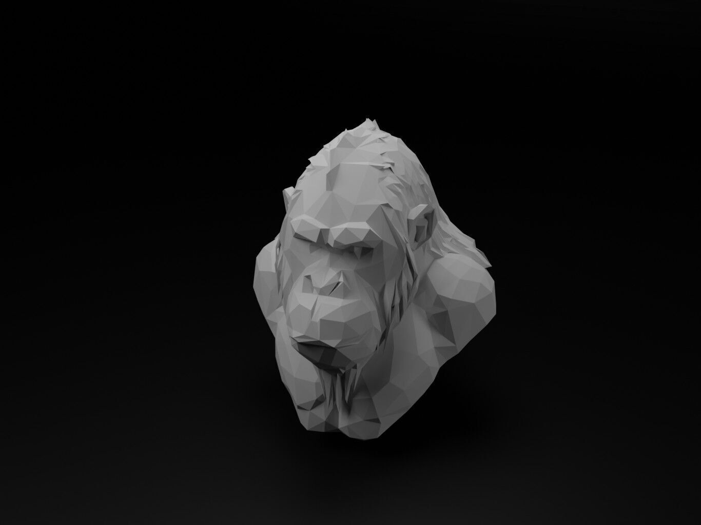 Orangutan Animal Low Poly 3D print model_2