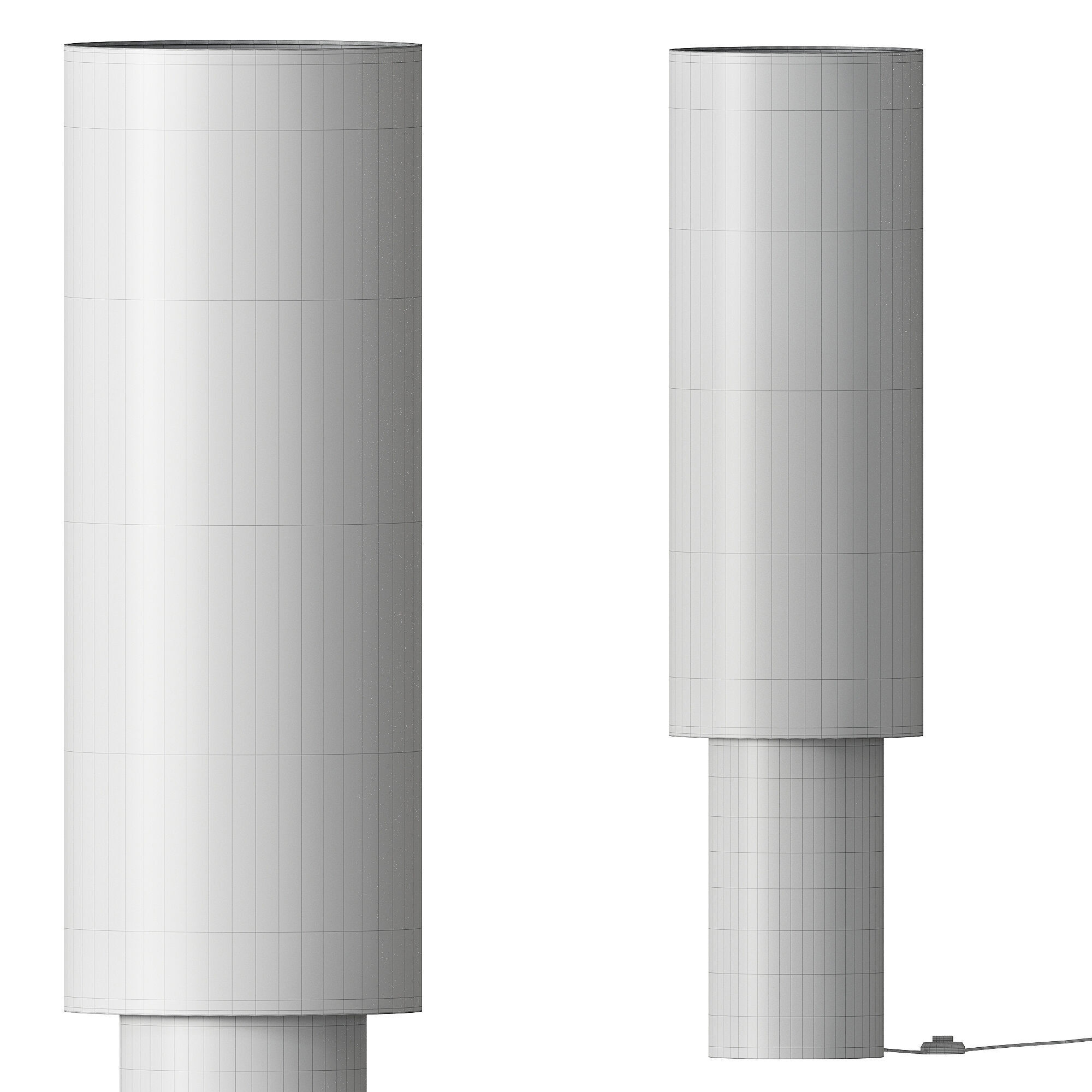 H M Fabric and Metal Floor Lamp 3D model_2