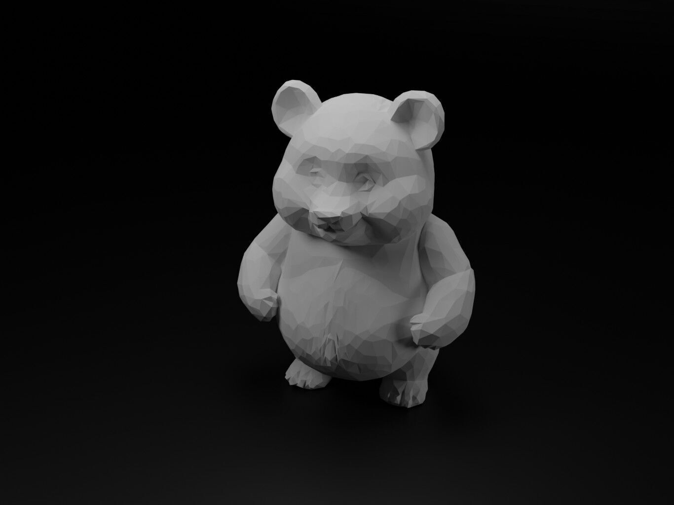 Panda Animal Low Poly 3D print model_2