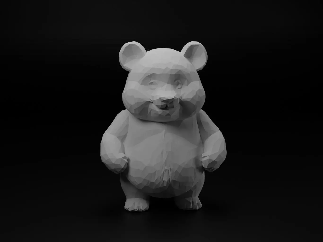 Panda Animal Low Poly 3D print model_0