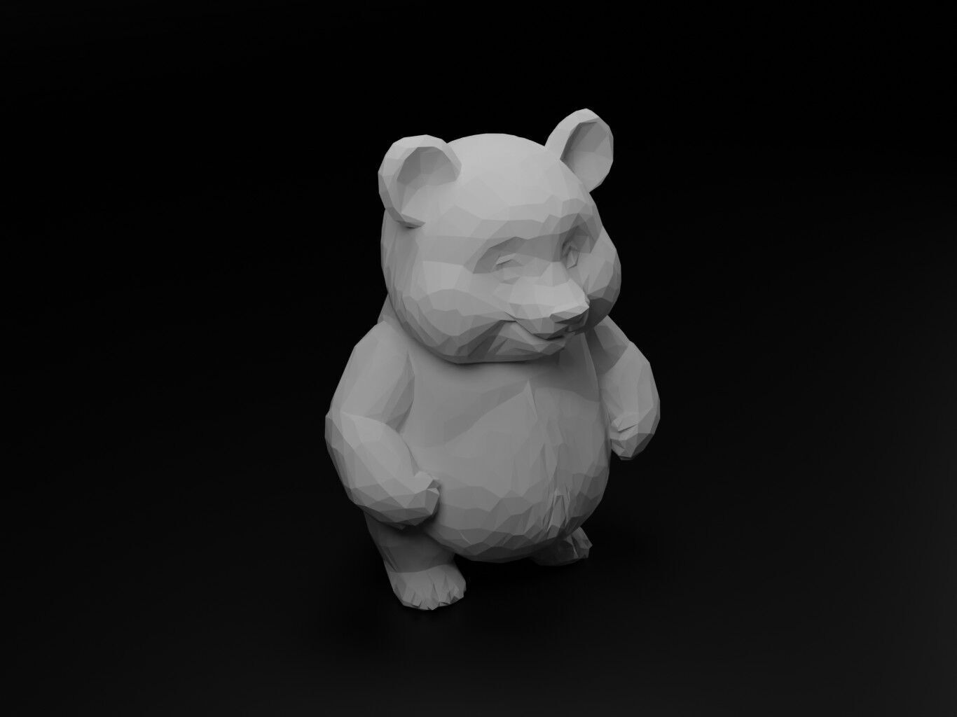 Panda Animal Low Poly 3D print model_1