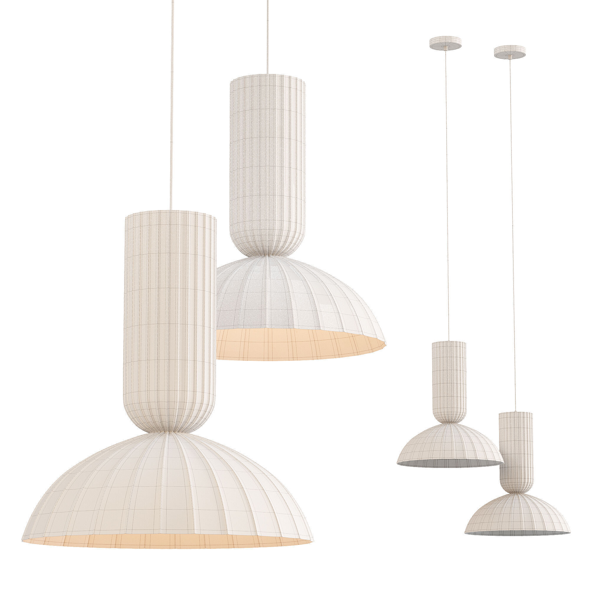 Jeanne Fluted Pendant Light 3D model_2