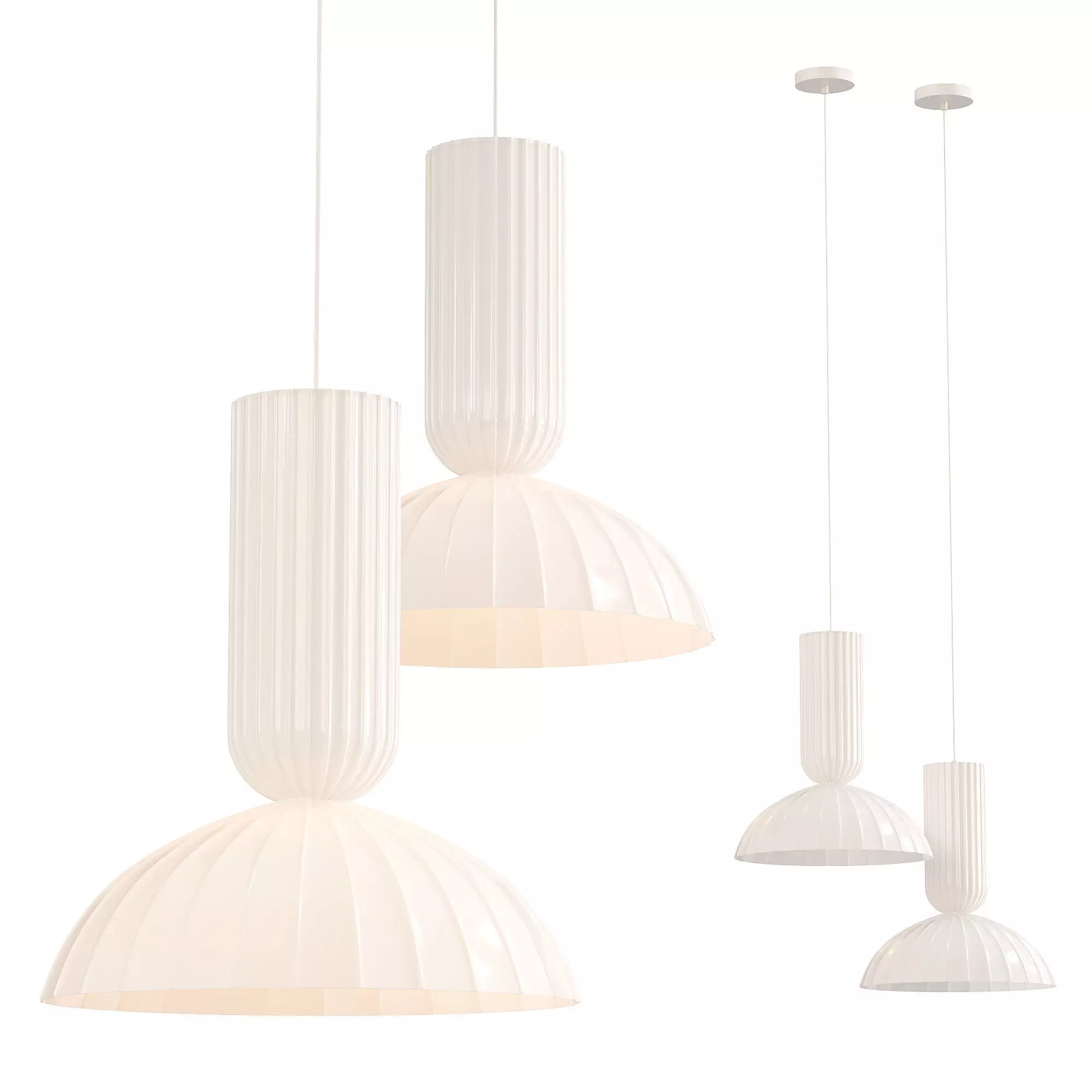Jeanne Fluted Pendant Light 3D model_0