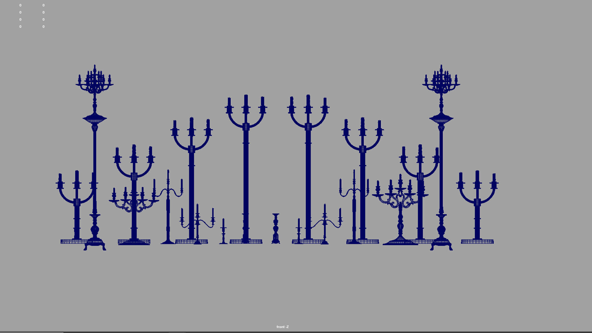 church candle light stand 3D model_6