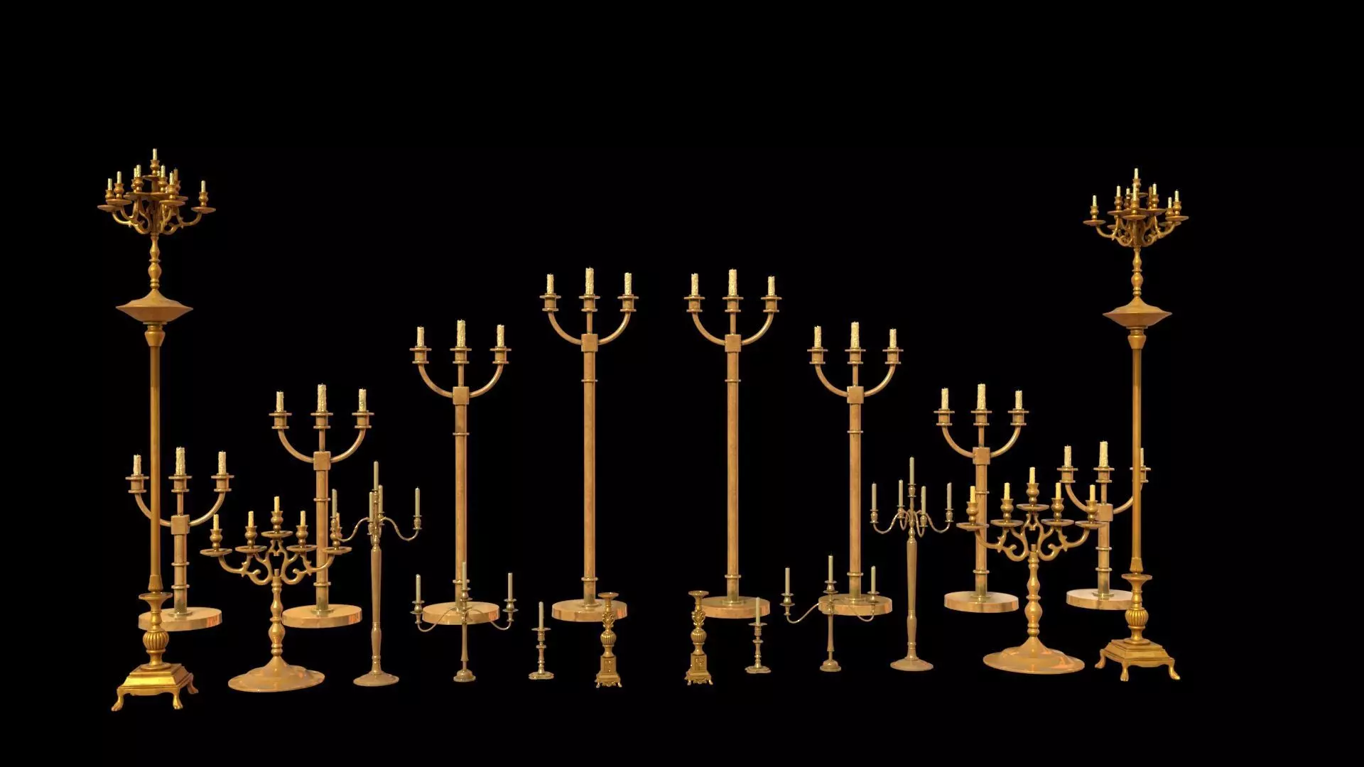 church candle light stand 3D model_0