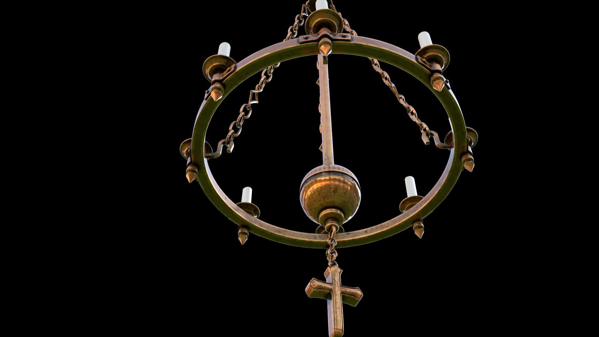church candle ceiling light2 3D model_4