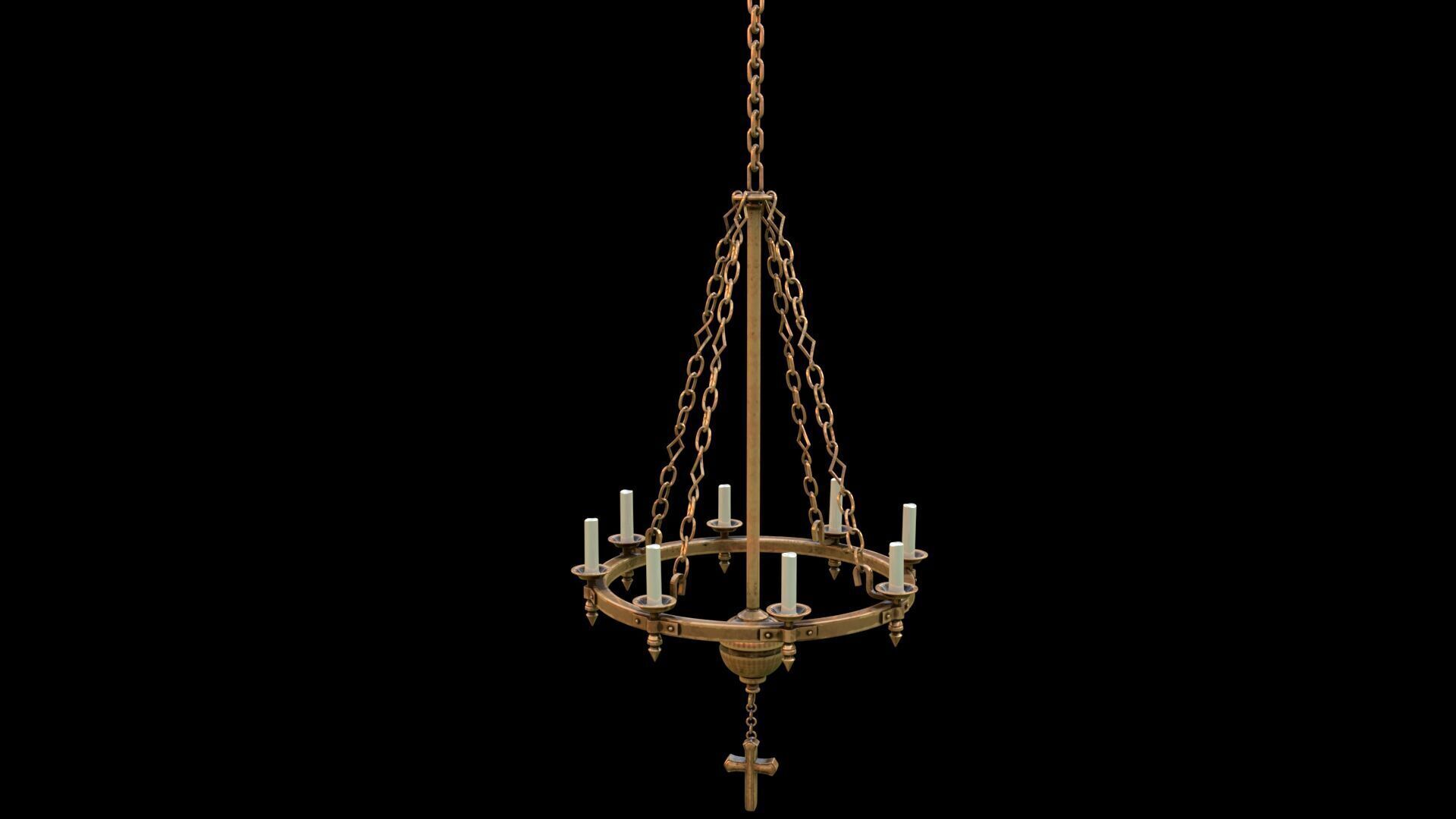 church candle ceiling light2 3D model_6