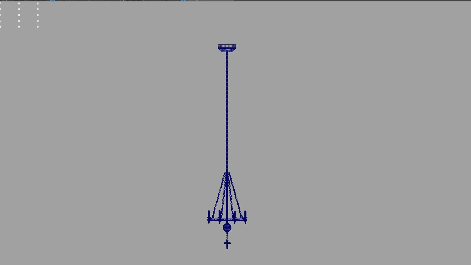 church candle ceiling light2 3D model_5