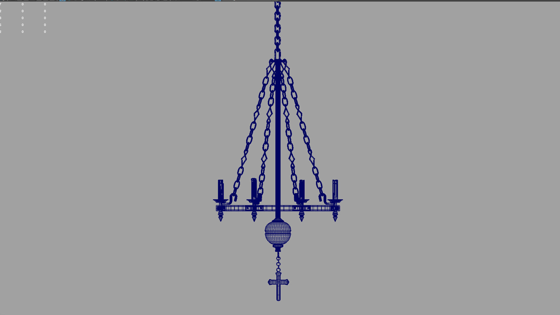 church candle ceiling light2 3D model_3