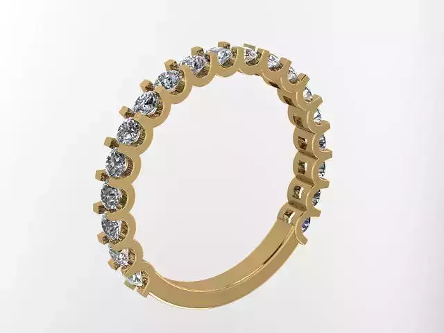 Eternity marching band ring with 19 diamonds 3D print model