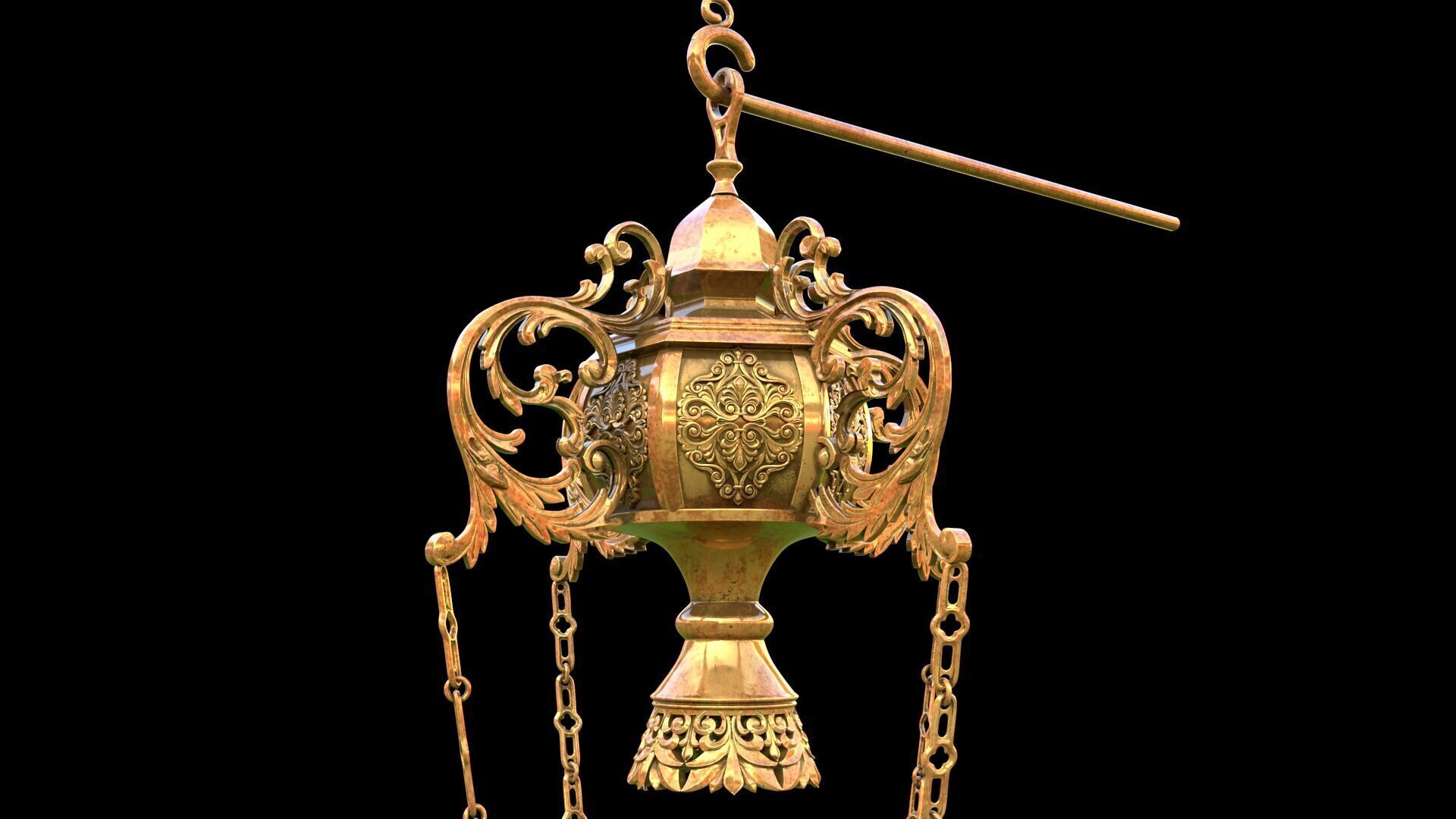 church candle light 3 3D model_1