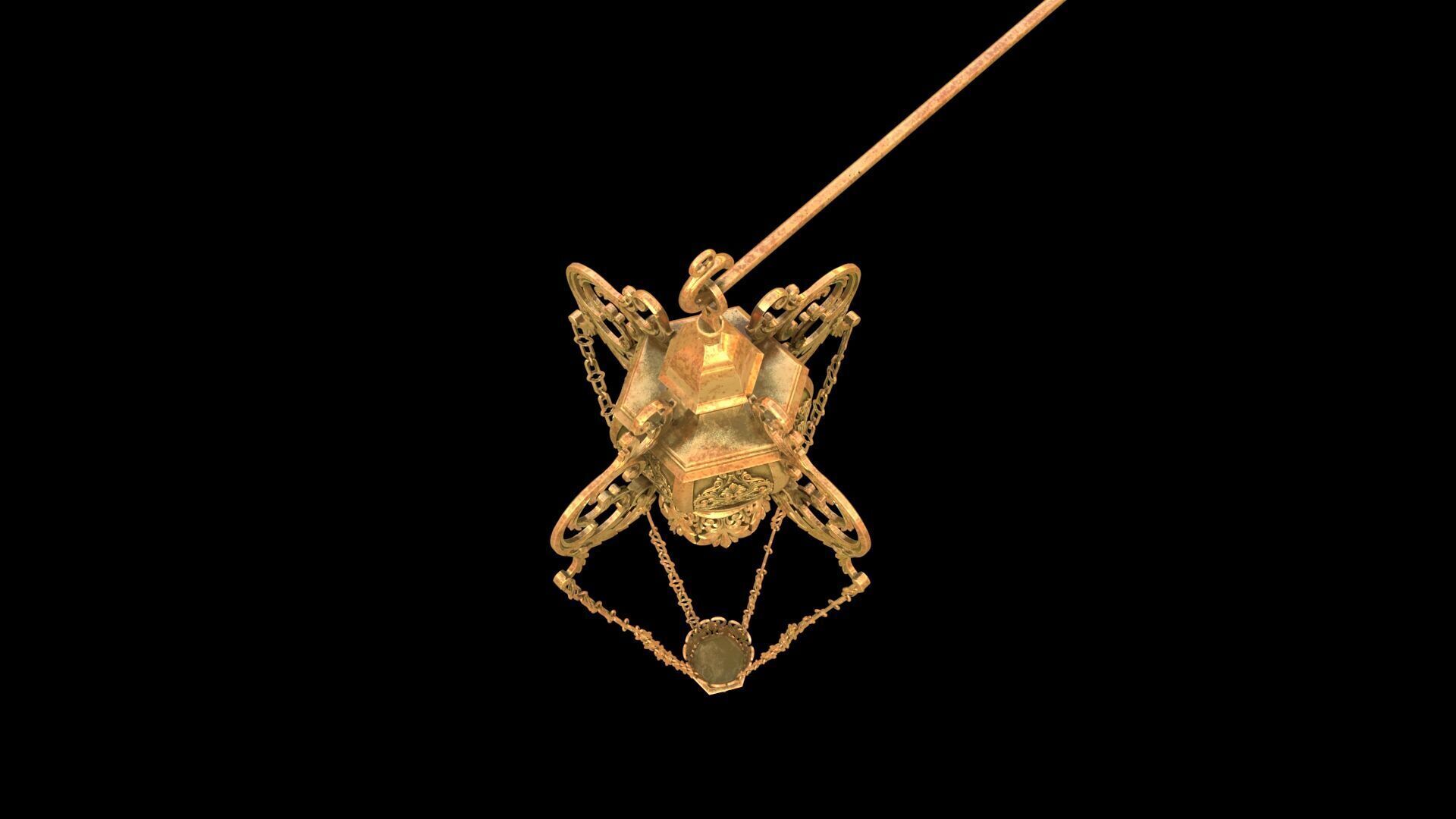 church candle light 3 3D model_2