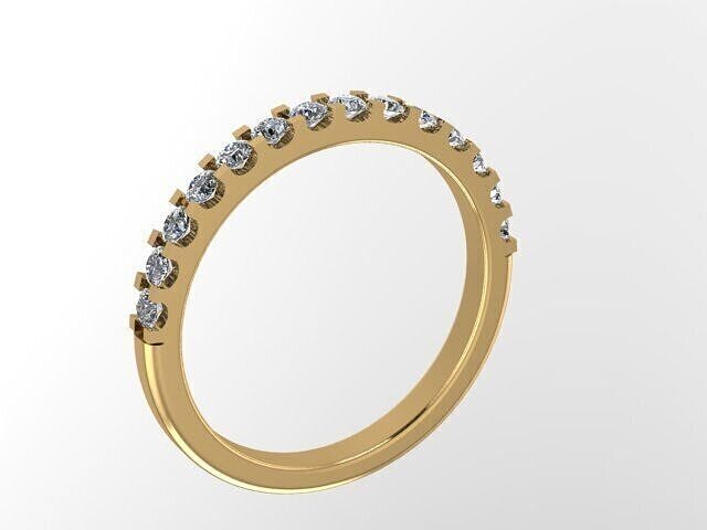 Eternity marching band with 14 diamonds ring 3D print model