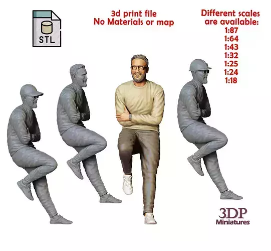 N2 a man leaning on a car 3D print model