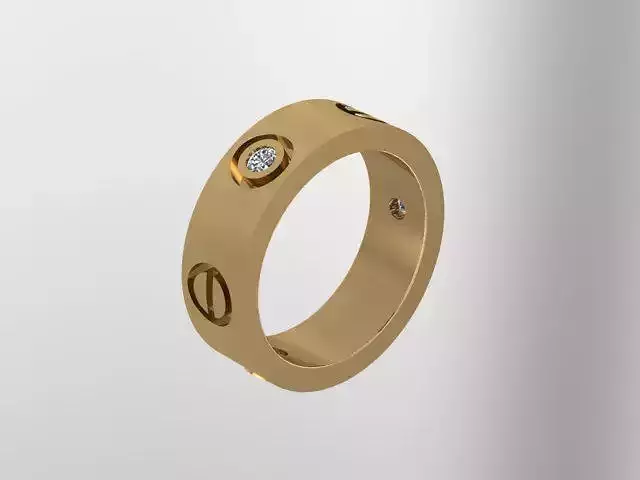 Love ring with diamonds