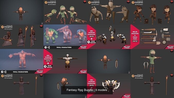Fantasy Rpg Bundle 3D Model Collection