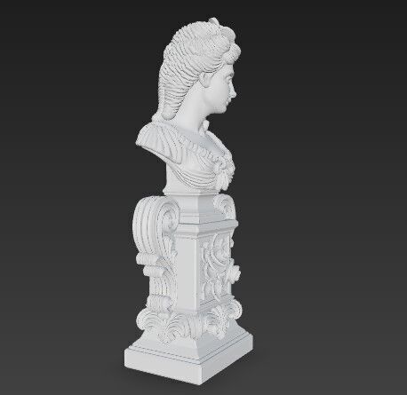 Neoclassical Style Bust 3D Printable Decorative Model 3D print model_9