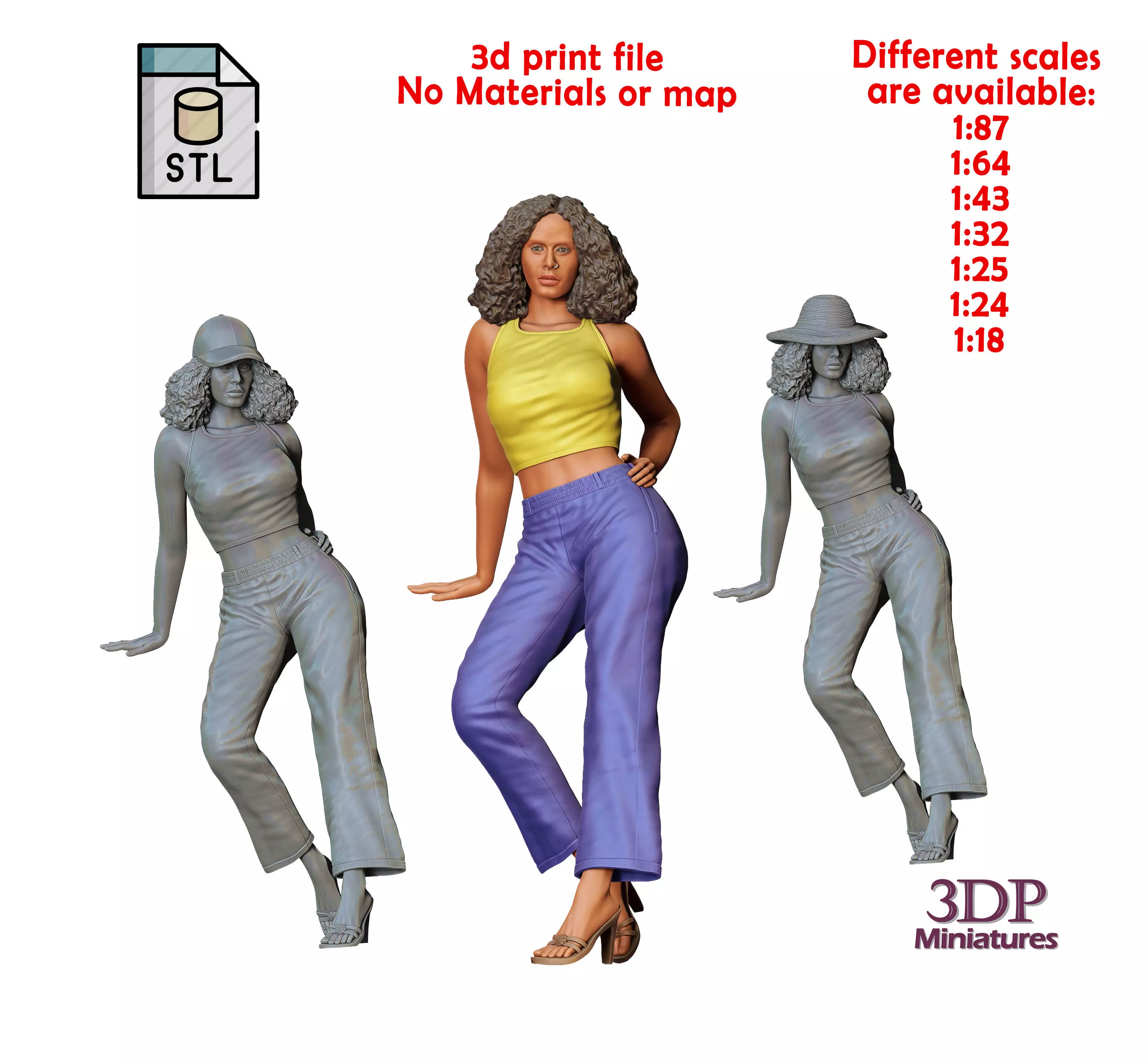 N3 a woman leaning on a car 3D print model_0